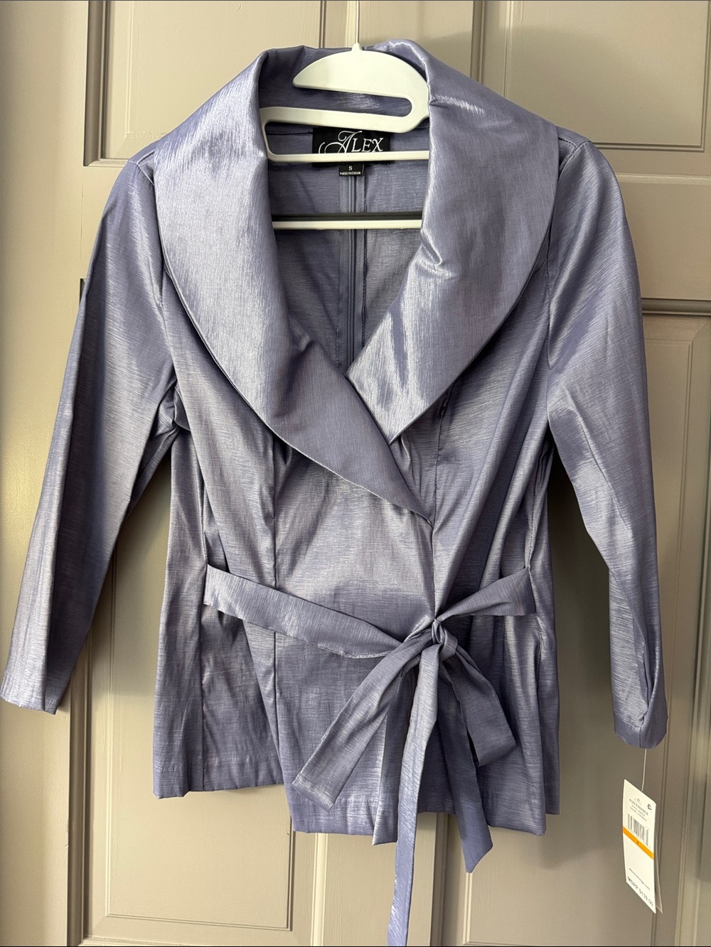 NWT Alex Evenings Shimmery Lavender Wrap Jacket